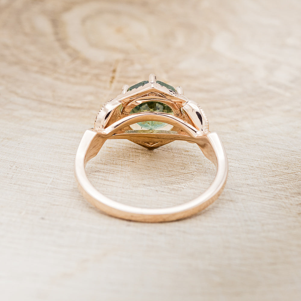 "LUCY IN THE SKY" - ENGAGEMENT RING WITH DIAMOND ACCENTS & TWO INLAYS - MOUNTING ONLY - SELECT YOUR OWN STONE-11