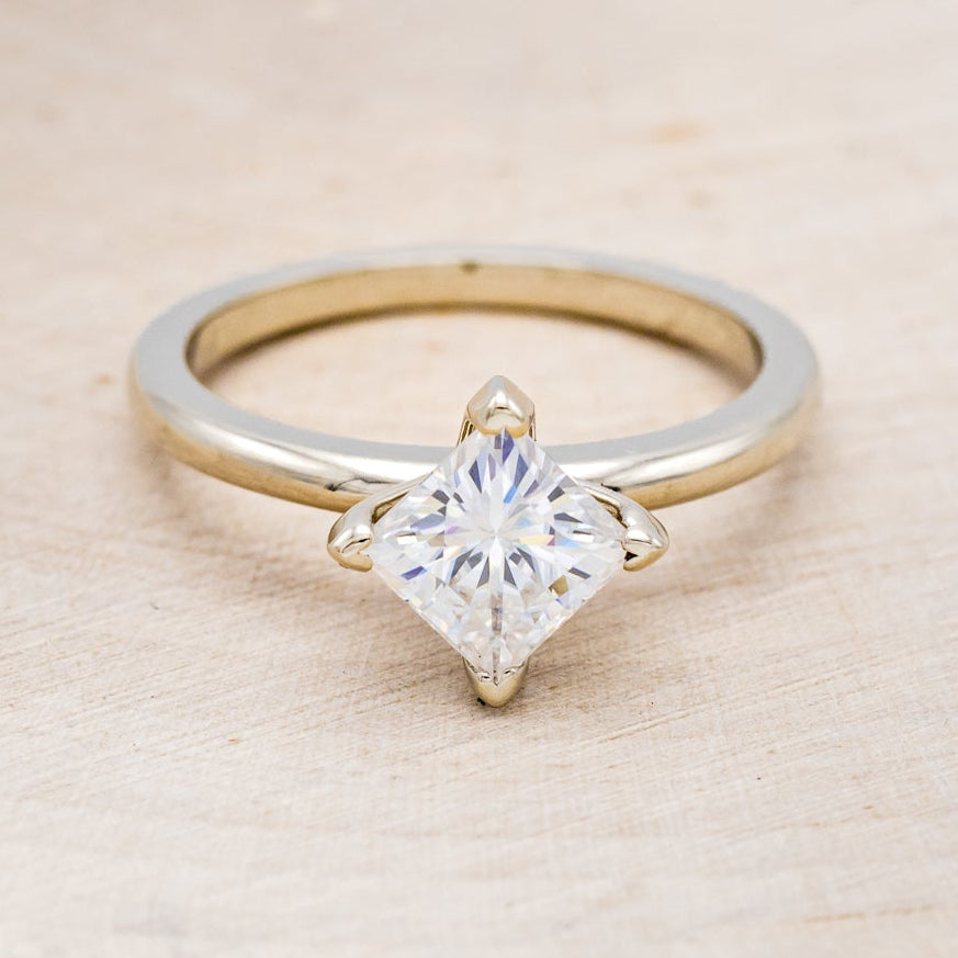PRINCESS CUT MOISSANITE SOLITAIRE ENGAGEMENT RING-10