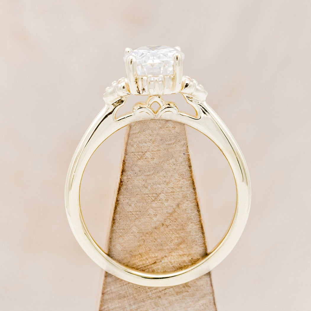 "ZELLA" - OVAL MOISSANITE ENGAGEMENT RING WITH DIAMOND ACCENTS-5