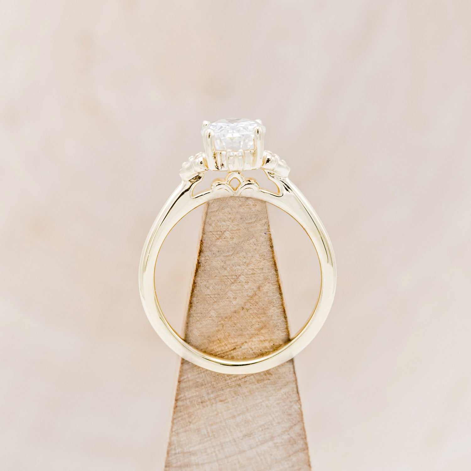 "ZELLA" - OVAL MOISSANITE ENGAGEMENT RING WITH DIAMOND ACCENTS-5