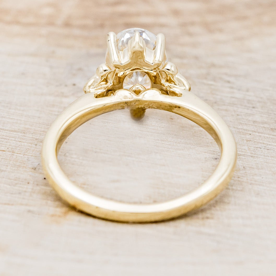 "ZELLA" - OVAL MOISSANITE ENGAGEMENT RING WITH DIAMOND ACCENTS-6