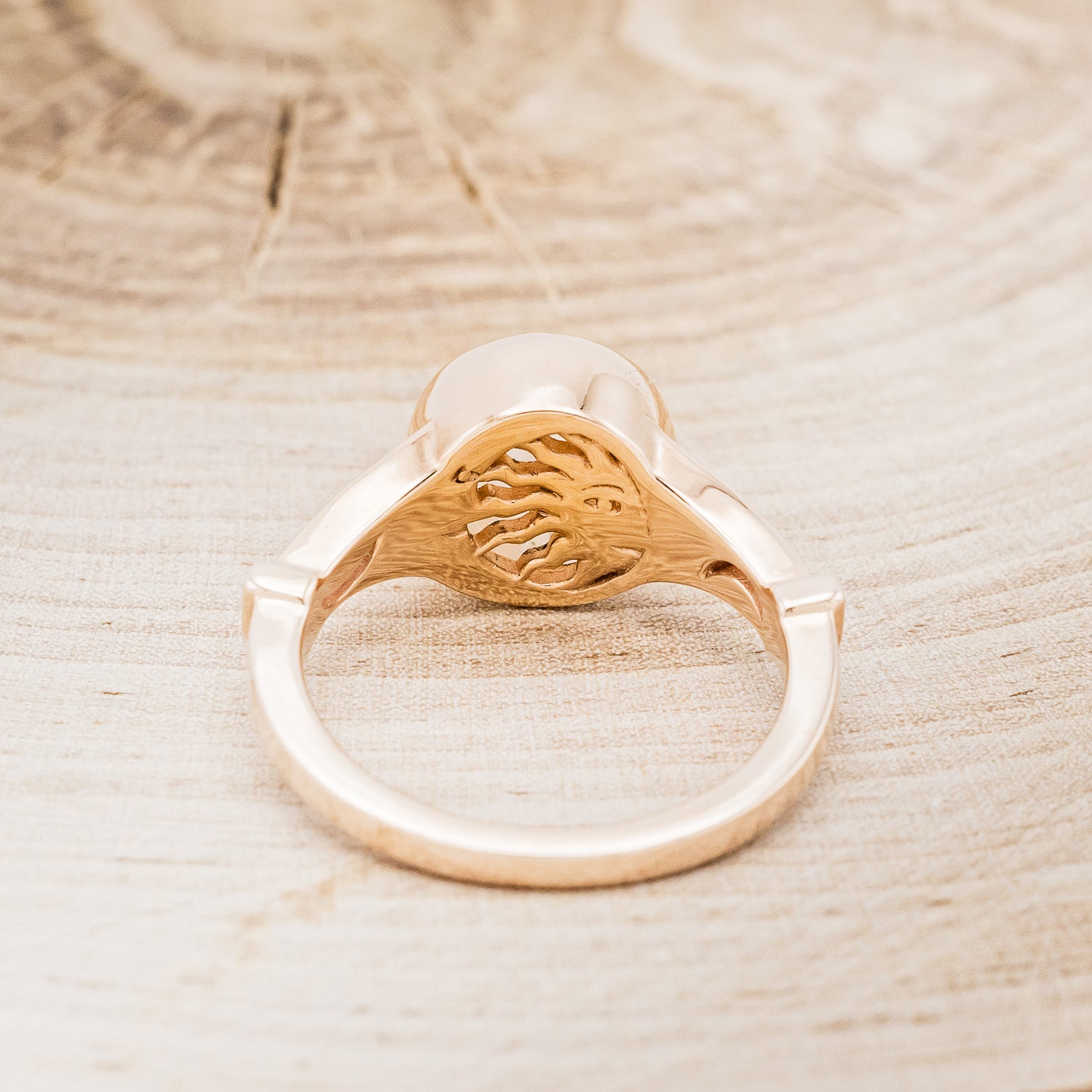 "SELENE" - ROUND CUT MOONSTONE ENGAGEMENT RING-6