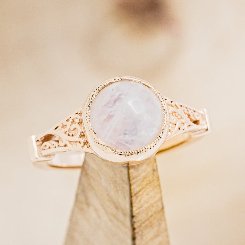 "SELENE" - ROUND CUT MOONSTONE ENGAGEMENT RING-1