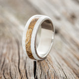 "CANYON" - SPALTED MAPLE & ANTLER WEDDING BAND - READY TO SHIP-1