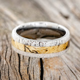 "CANYON" - SPALTED MAPLE & ANTLER WEDDING BAND - READY TO SHIP-6