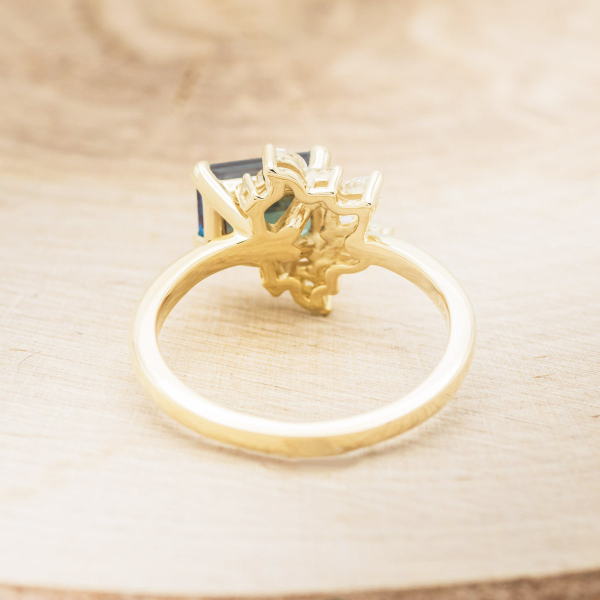 "AURAE" - EMERALD CUT LAB-GROWN ALEXANDRITE ENGAGEMENT RING WITH DIAMOND ACCENTS-6