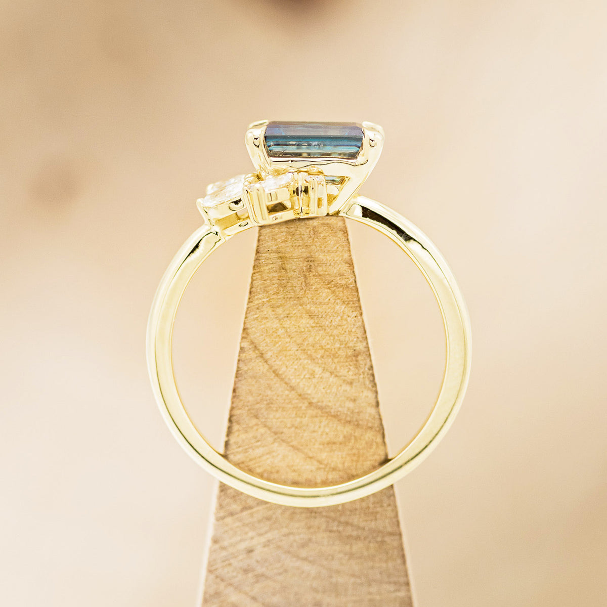 "AURAE" - EMERALD CUT LAB-GROWN ALEXANDRITE ENGAGEMENT RING WITH DIAMOND ACCENTS-5