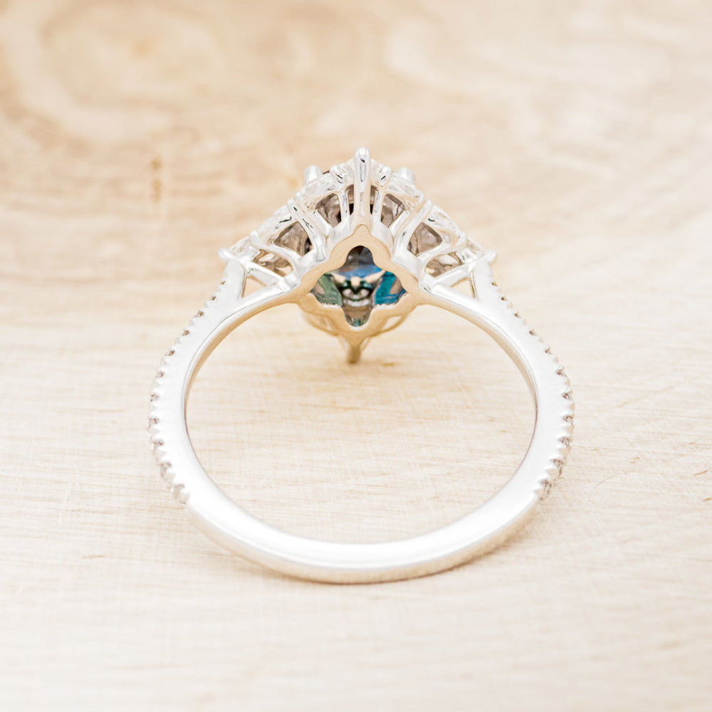 "NORTH STAR" - OVAL LAB-GROWN ALEXANDRITE ENGAGEMENT RING WITH DIAMOND HALO & ACCENTS-6