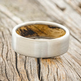 SPALTED MAPLE LINED WEDDING BAND WITH A BRUSHED FINISH-4