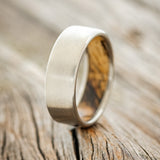 SPALTED MAPLE LINED WEDDING BAND WITH A BRUSHED FINISH - READY TO SHIP-1