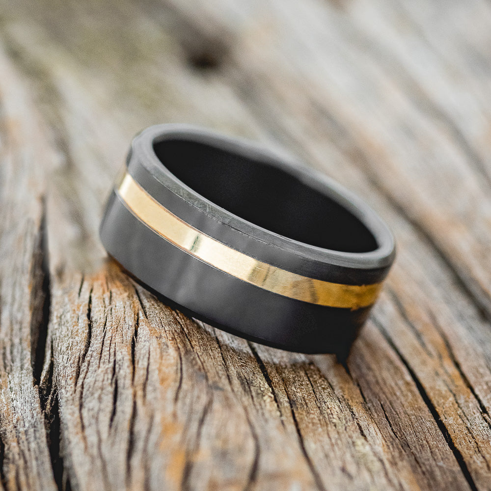 "VERTIGO" - 14K GOLD INLAY WEDDING RING-8