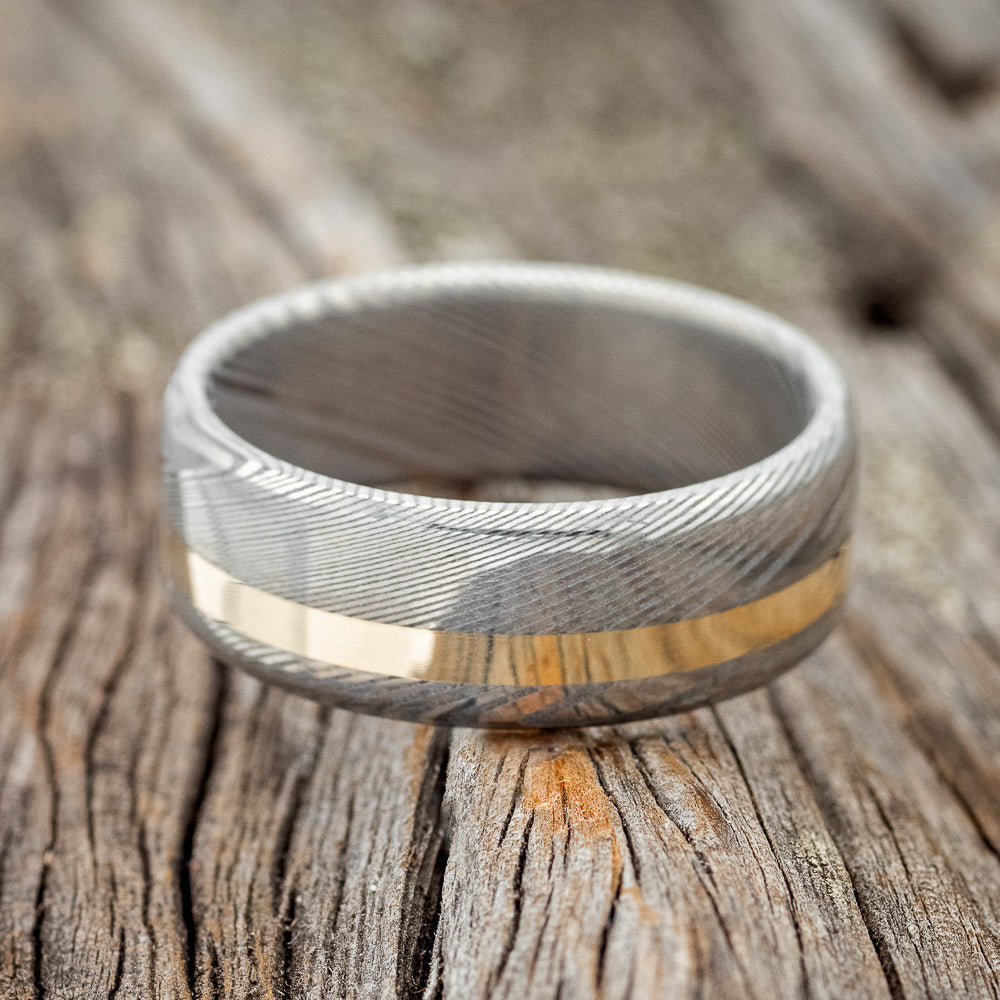 "VERTIGO" - 14K GOLD INLAY WEDDING RING-6