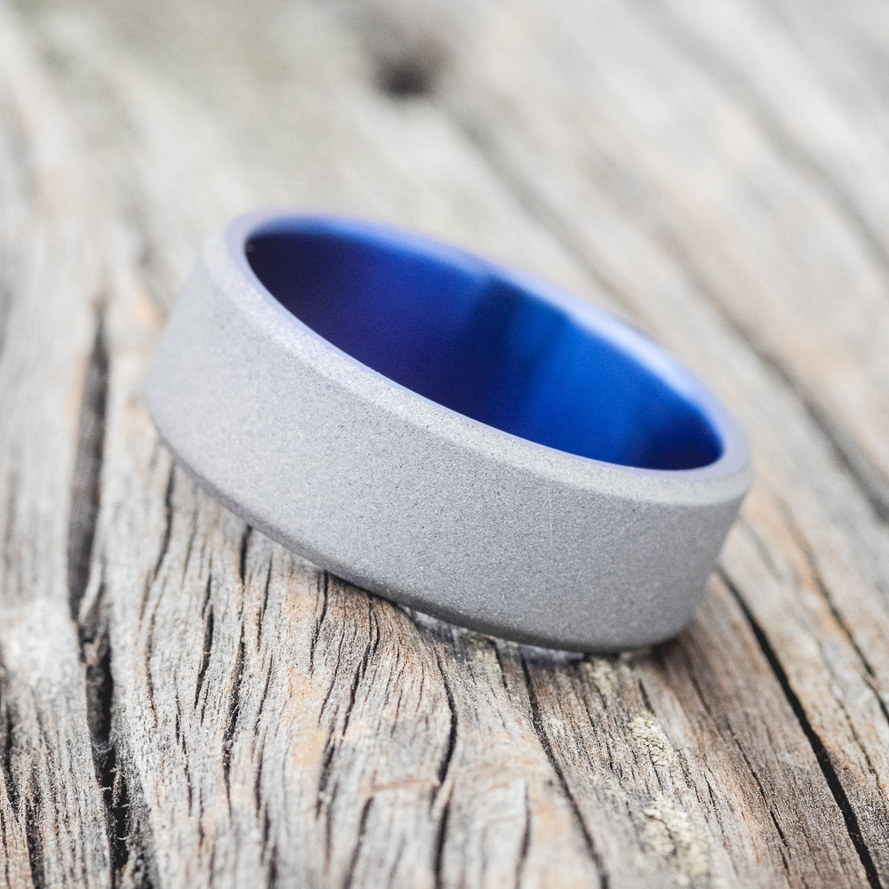 FIRE-TREATED TITANIUM WEDDING RING WITH SANDBLASTED FINISH - READY TO SHIP-5