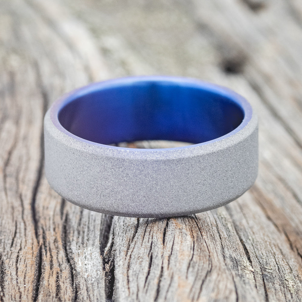 FIRE-TREATED TITANIUM WEDDING RING WITH SANDBLASTED FINISH - READY TO SHIP-7