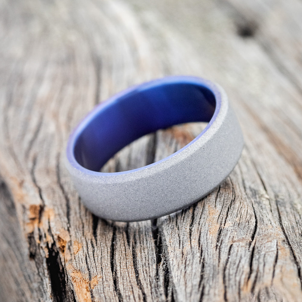 FIRE-TREATED TITANIUM WEDDING RING WITH SANDBLASTED FINISH - READY TO SHIP-6