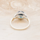 "LUCY IN THE SKY" - ROUND CUT LAB-GROWN ALEXANDRITE ENGAGEMENT RING WITH DIAMOND ACCENTS & TURQUOISE INLAYS-6