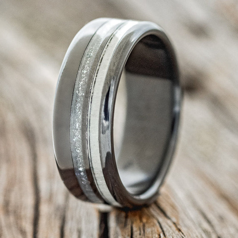 "COSMO" - DIAMOND DUST & ANTLER WEDDING BAND-4