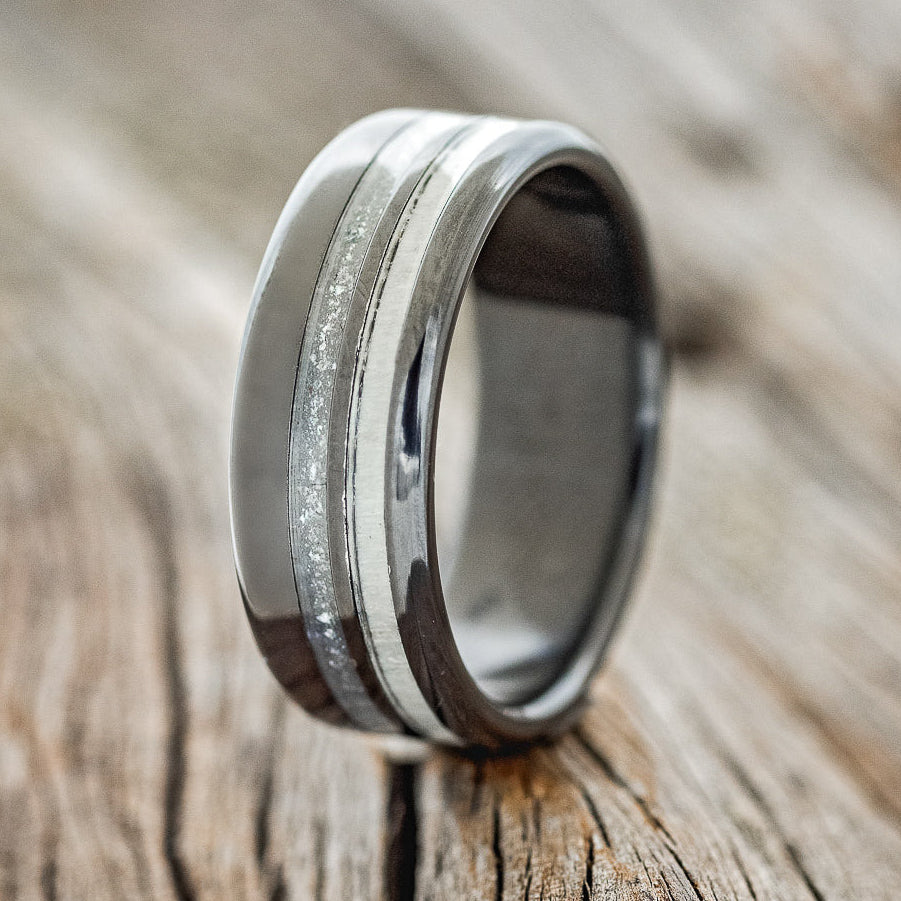 "COSMO" - DIAMOND DUST & ANTLER WEDDING BAND-4