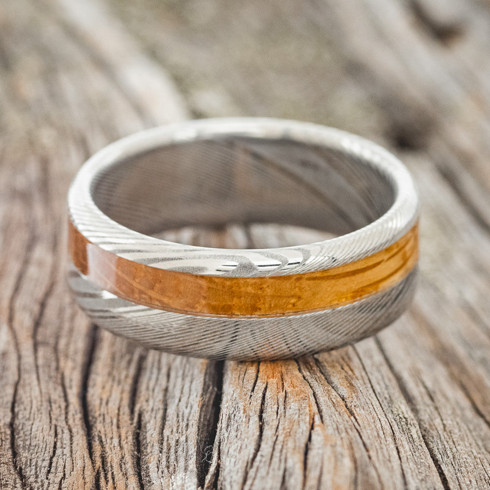 "CASTOR" - WHISKEY BARREL OAK WEDDING RING - READY TO SHIP-6