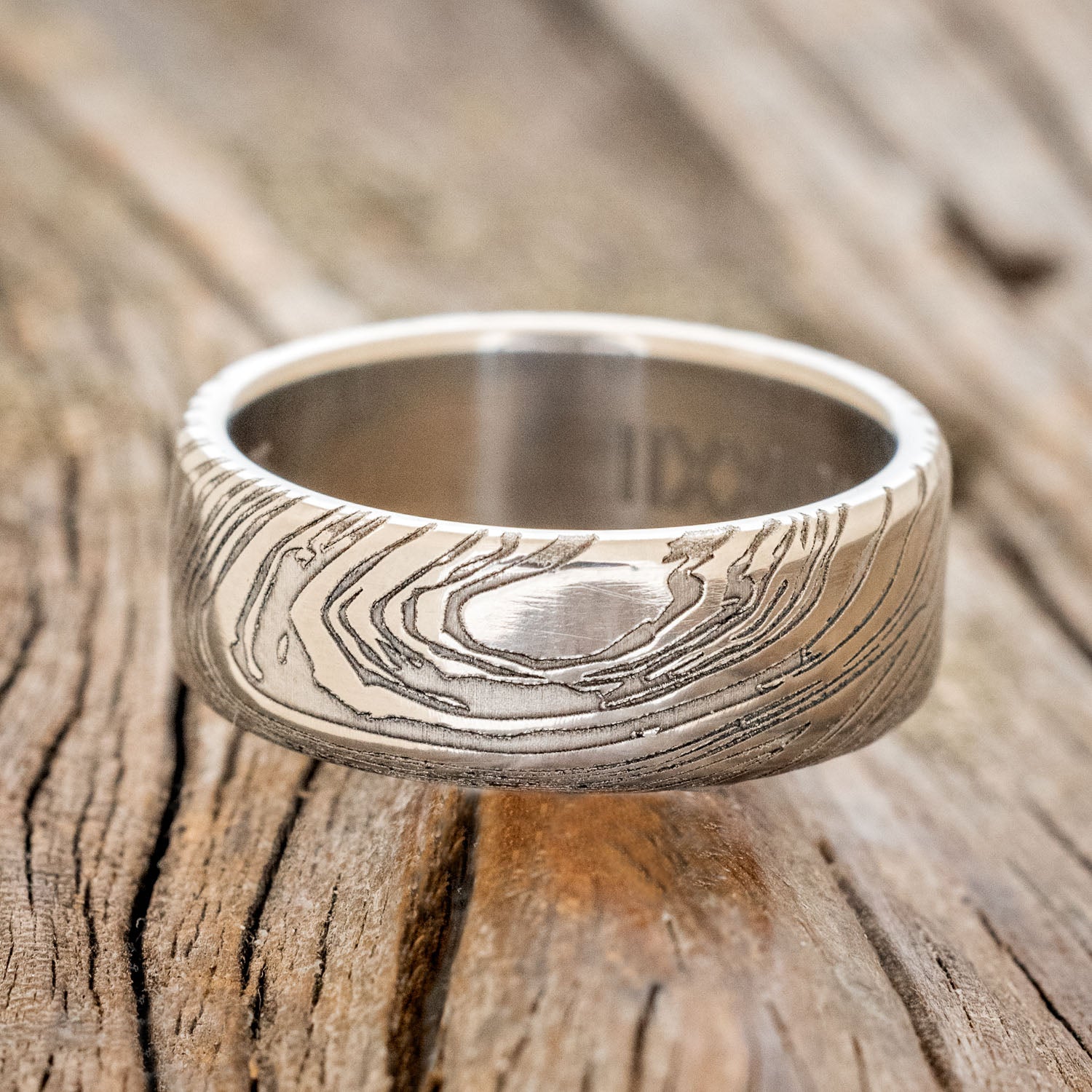 WOODGRAIN PATTERN WEDDING BAND - READY TO SHIP-3