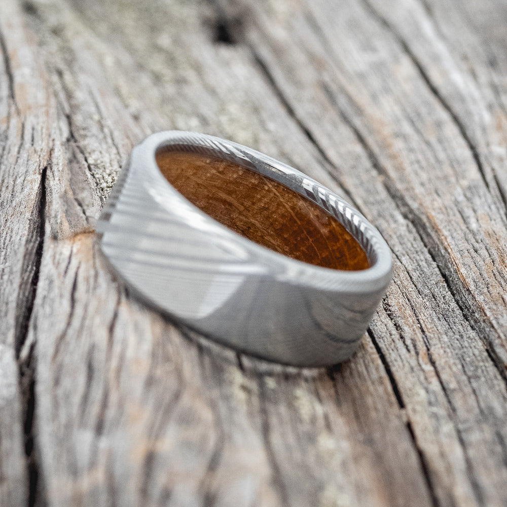 WHISKEY BARREL LINED WEDDING BAND-10