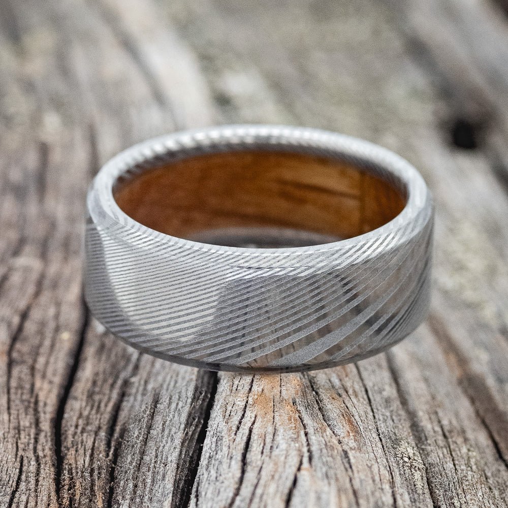 WHISKEY BARREL LINED WEDDING BAND-11