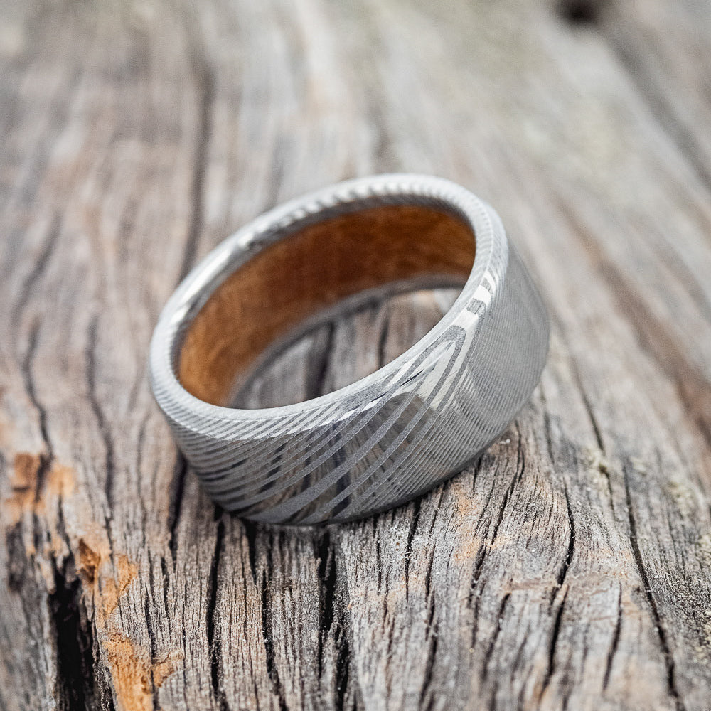 WHISKEY BARREL LINED WEDDING BAND-13