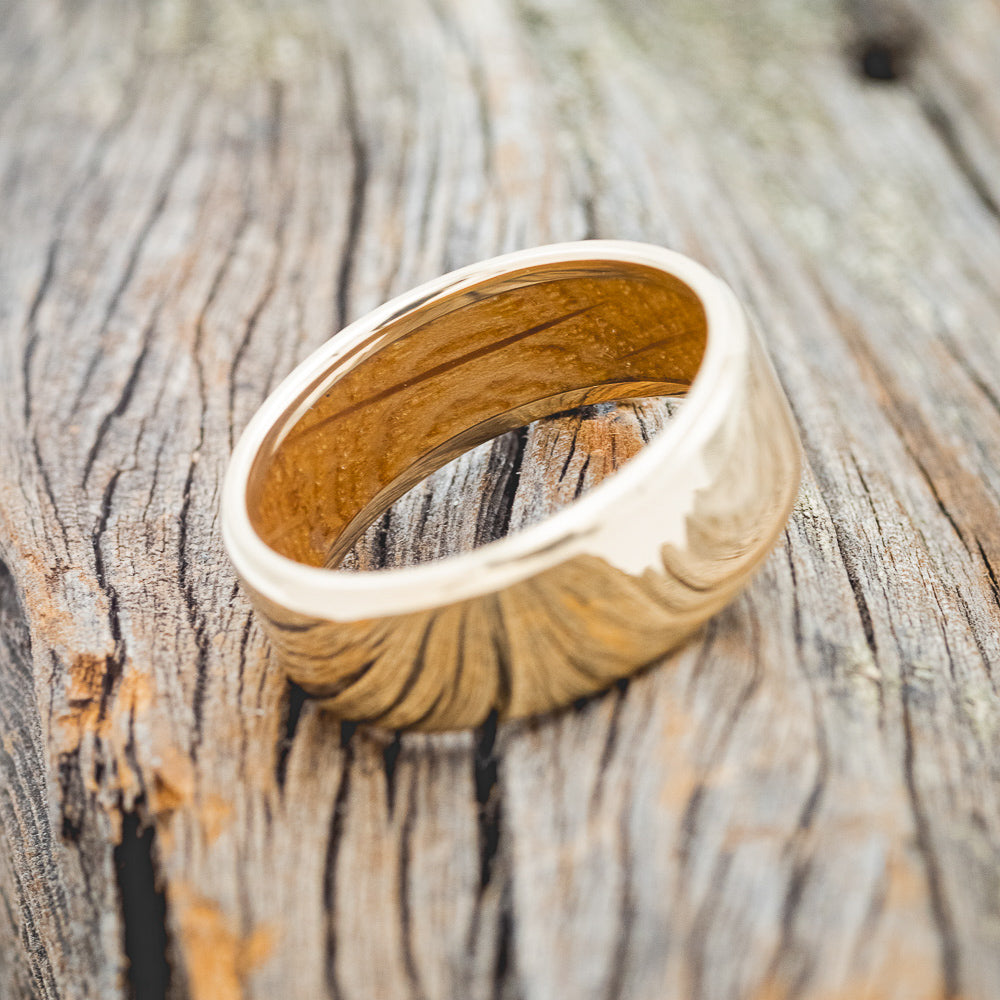 WHISKEY BARREL LINED WEDDING BAND-31