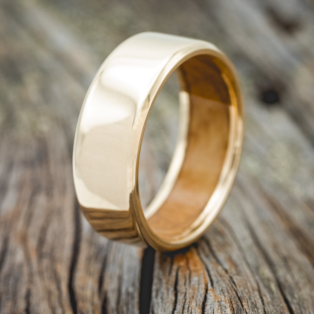 WHISKEY BARREL LINED WEDDING BAND-26