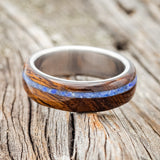 "REMMY" - IRONWOOD & LAPIS LAZULI INLAY WEDDING BAND - READY TO SHIP-3