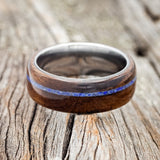 "REMMY" - IRONWOOD & LAPIS LAZULI INLAY WEDDING BAND - READY TO SHIP-6