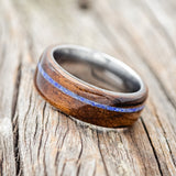 "REMMY" - IRONWOOD & LAPIS LAZULI INLAY WEDDING BAND - READY TO SHIP-5