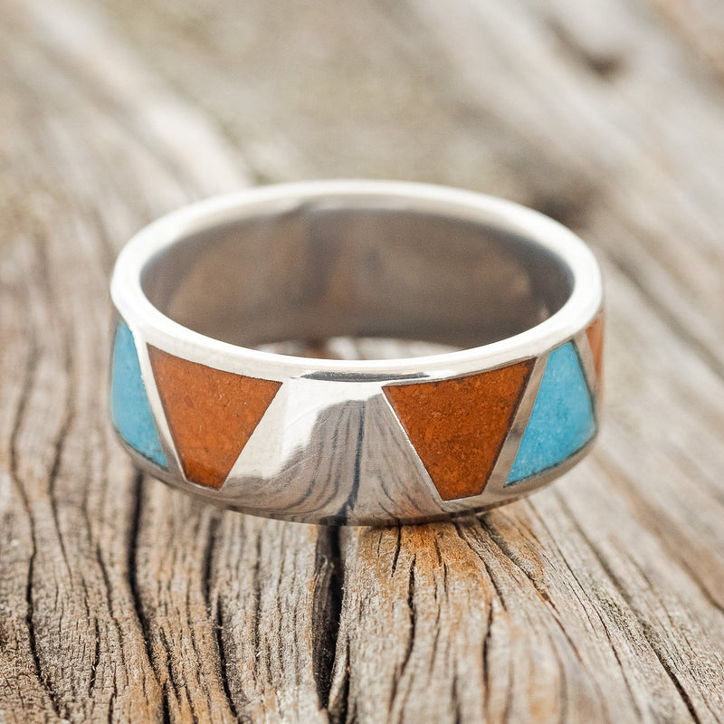 "POWELL" - TERRACOTTA & TURQUOISE WEDDING BAND-4