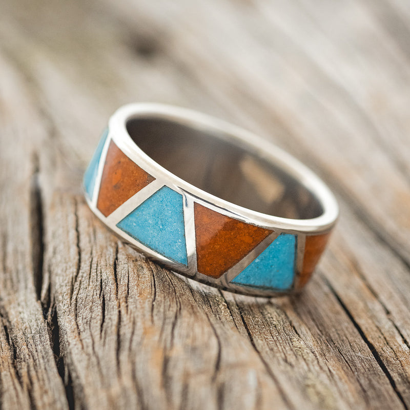 "POWELL" - TERRACOTTA & TURQUOISE WEDDING BAND-2