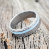 "VERTIGO" - TURQUOISE INLAY WEDDING BAND - READY TO SHIP-15