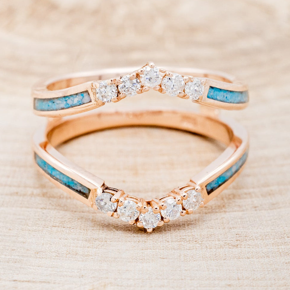 "RAYA" RING GUARD - TURQUOISE RING GUARD WITH DIAMOND ACCENTS-10