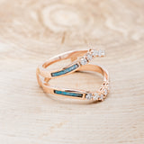 "RAYA" RING GUARD - TURQUOISE RING GUARD WITH DIAMOND ACCENTS