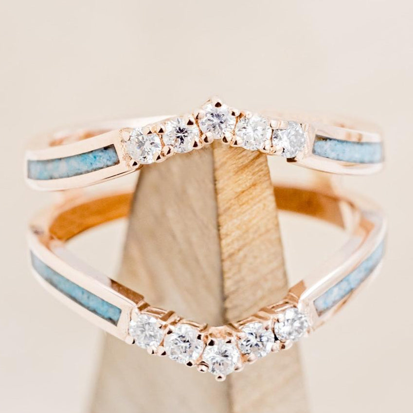 "RAYA" RING GUARD - TURQUOISE RING GUARD WITH DIAMOND ACCENTS-7