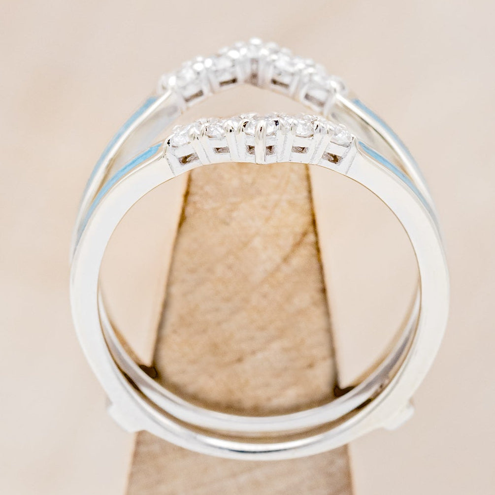 "RAYA" RING GUARD - TURQUOISE RING GUARD WITH DIAMOND ACCENTS-5