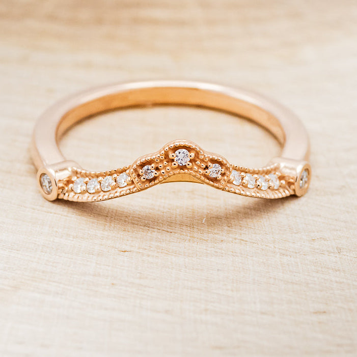 "EILEEN" TRACER - 14K GOLD DIAMOND WEDDING BAND-4