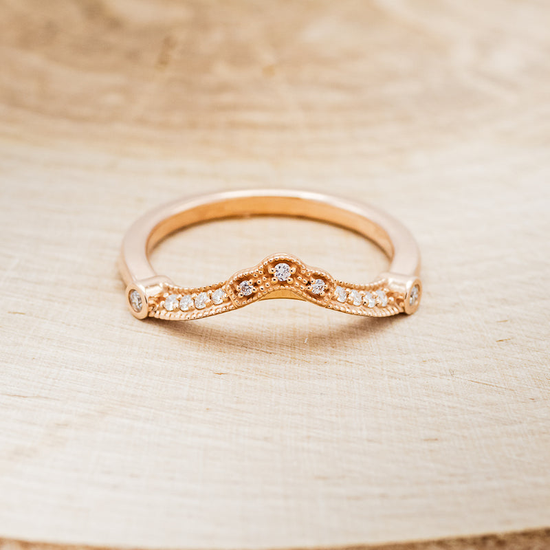 "EILEEN" TRACER - 14K GOLD DIAMOND WEDDING BAND-4