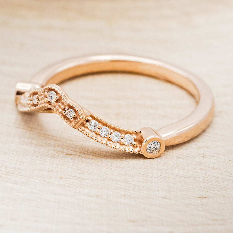 "EILEEN" TRACER - 14K GOLD DIAMOND WEDDING BAND-3