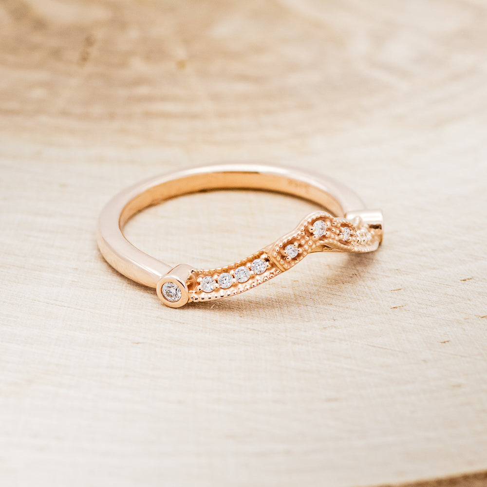 "EILEEN" TRACER - 14K GOLD DIAMOND WEDDING BAND-2