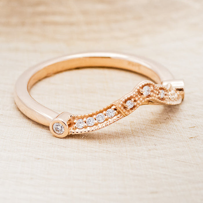 "EILEEN" TRACER - 14K GOLD DIAMOND WEDDING BAND-2
