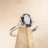 Zella Engagement Ring with Diamond Accents shown in Salt & Pepper Diamond