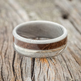 "TANNER" - KOA WOOD & 14K GOLD INLAY WEDDING RING-3