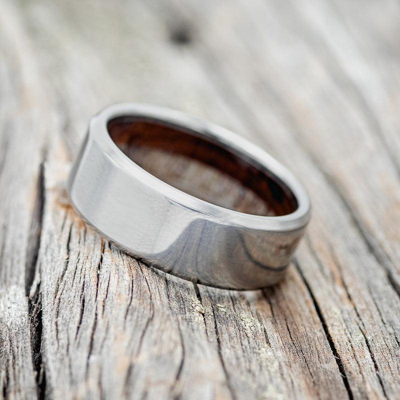 IRONWOOD & ANTLER LINED WEDDING RING - READY TO SHIP-3