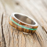 "REMMY" - REDWOOD & MALACHITE WEDDING RING - READY TO SHIP-2