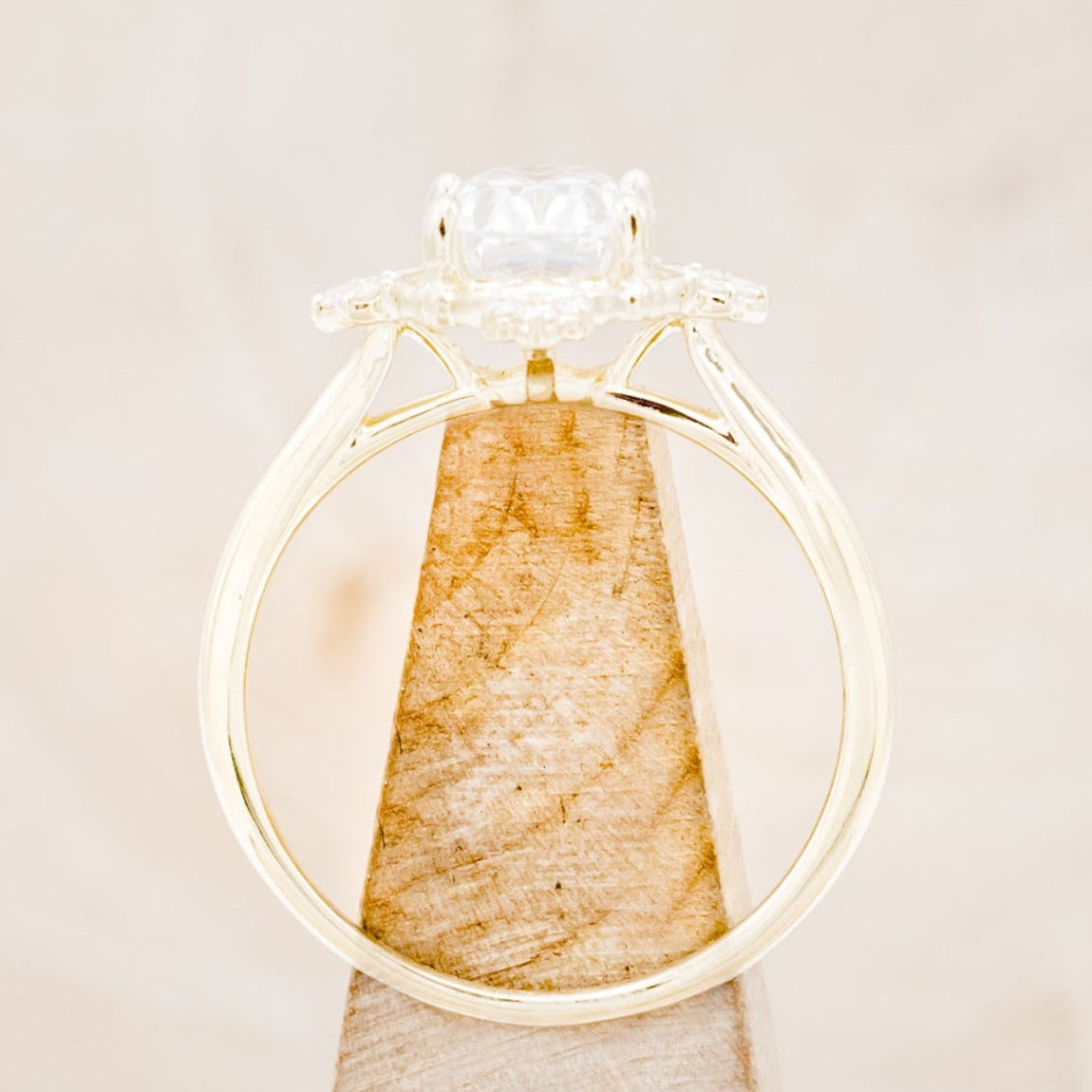 "TREVA" - OVAL MOISSANITE ENGAGEMENT RING WITH DIAMOND ACCENTS & "MELODY" TRACER-10