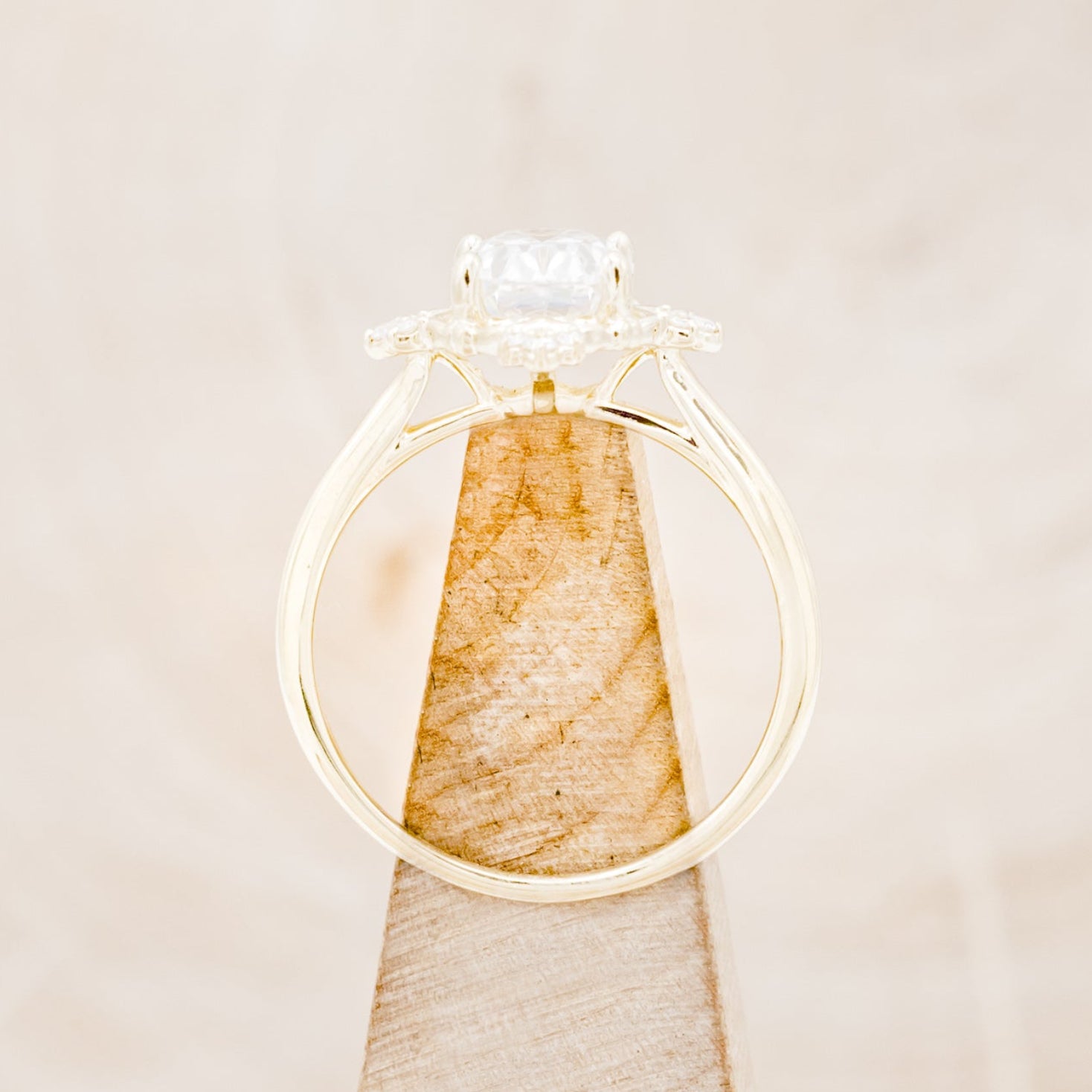 "TREVA" - OVAL MOISSANITE ENGAGEMENT RING WITH DIAMOND ACCENTS & "MELODY" TRACER-10